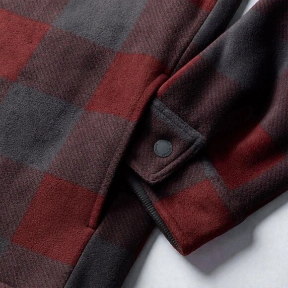 Voyager Mens Full Zip Lined Shirt Jacket Red Gray Plaid Small Warm Outerwear NEW - Picture 6 of 9